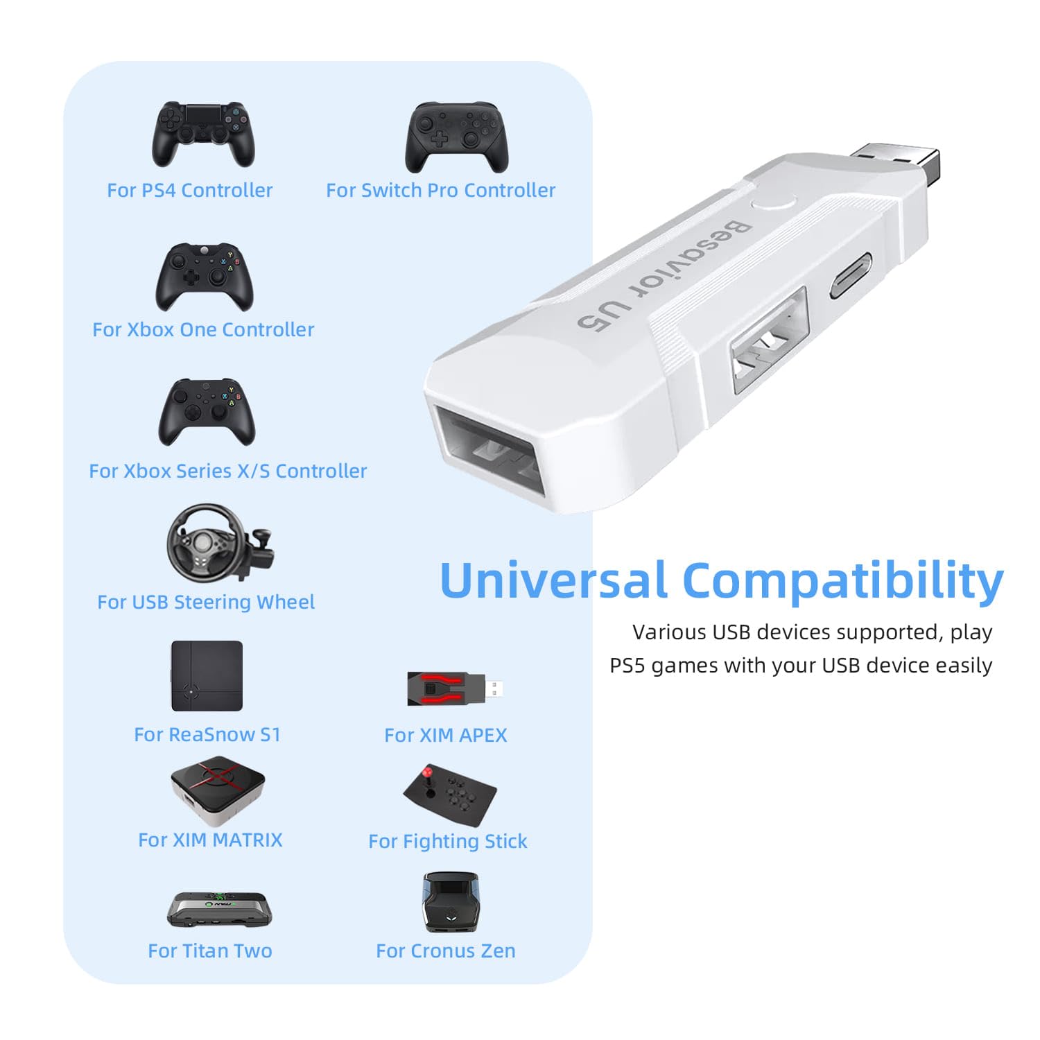 Amazon.com: Mcbazel Besavior U5 Adapter for PS5 Console, Quick